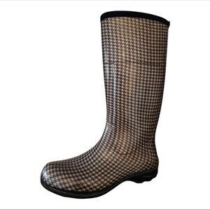 Women’s Ollie Houndstooth Pattern Rain Boots Size 9
